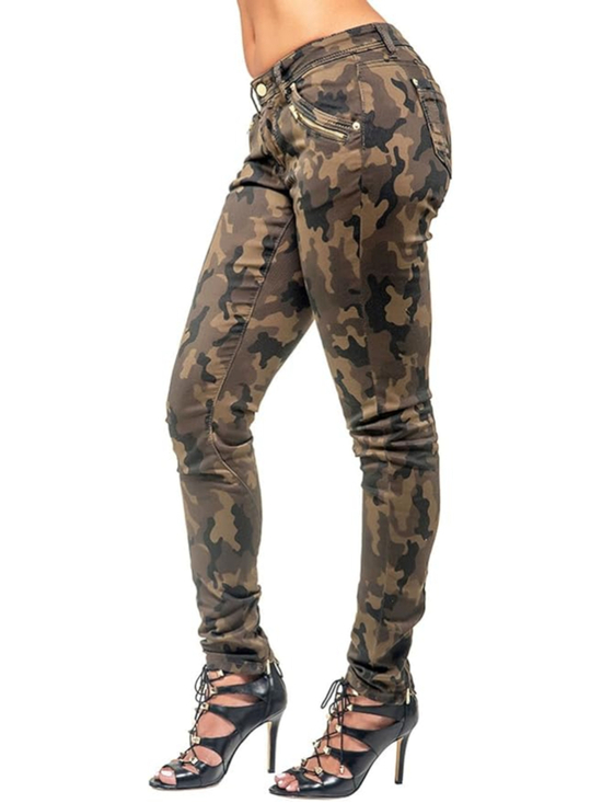 Poetic Justice Denim - Poetic Justice MAYA SKINNY Women's 30 Curvy Fit CAMO ROCKER Stretch Jeans 12